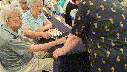 国际象棋“进社区”全民健身志愿服务活动（上九游娱乐海站）走进由由信福(图6)