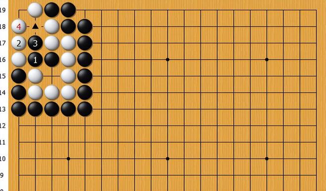 黑棋靠打吃白棋是妙手占据棋形要点也是杀棋的要点